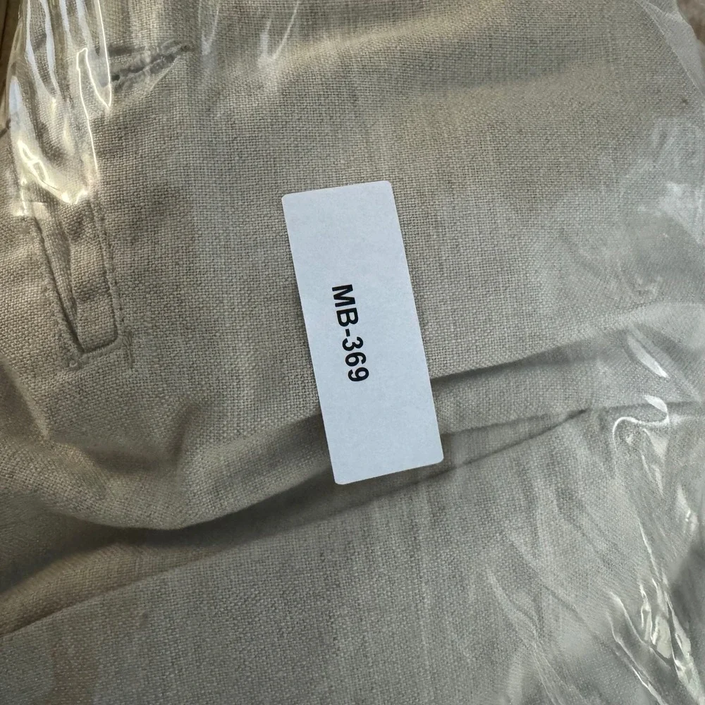 Dockers Premium Linen Cotton‎ Pleated Relaxed Fit Cuffed Pants Beige W40 L30